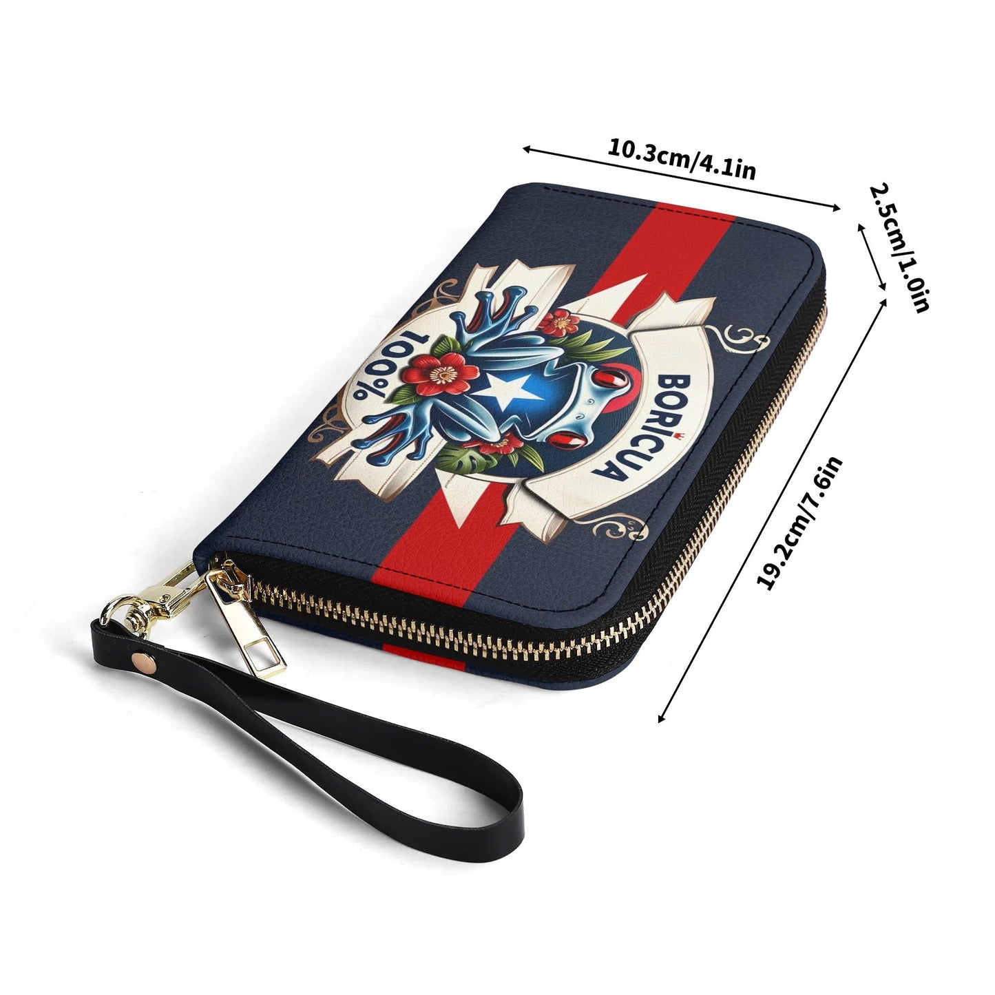 Boricua 100% - Personalized Leather Clutch Purse BOR09C