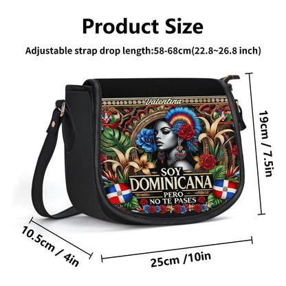 Soy Dominicana pero no te pases - Personalized Leather Saddle Cross Body Bag DOM06S5