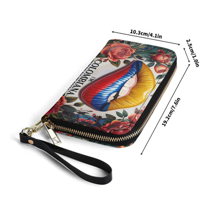 I'm Colombiana Pero No Te Pases - Personalized Leather Clutch Purse COL04C