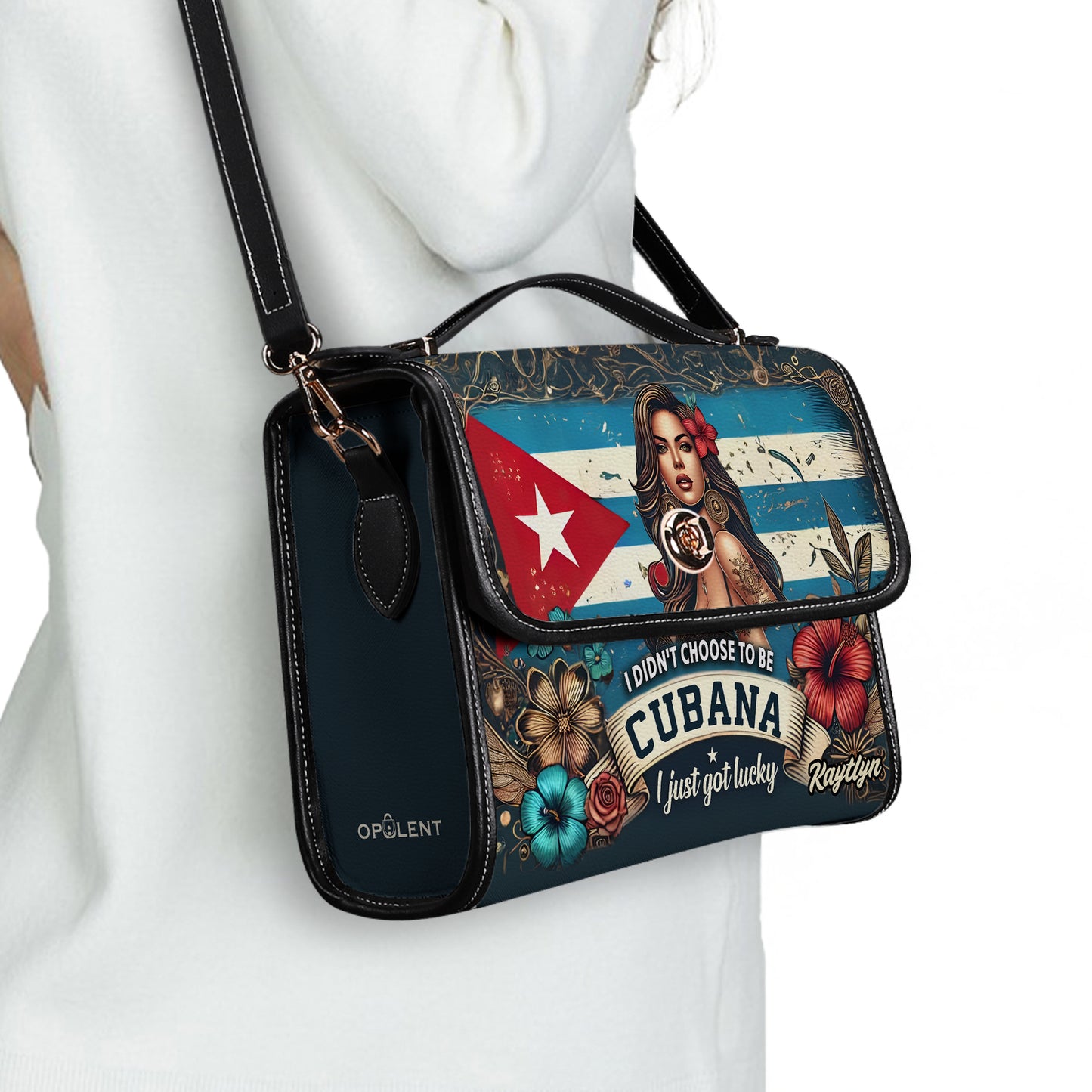 I didn't choose to be Cubana, I just got lucky.  - Personalized Leather Satchel Bag CUB01S4