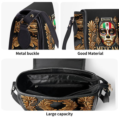 Mexicana de corazón - Personalized Leather Saddle Cross Body Bag MEX04S5