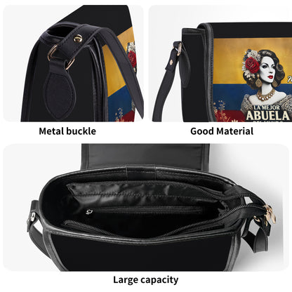 La Mejor Abuela Del Mundo - Personalized Leather Saddle Cross Body Bag COL04S5