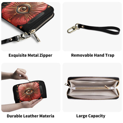 EYE - Personalized Leather Clutch Purse EYE02C