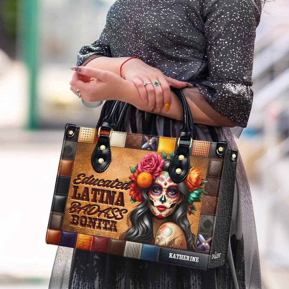 Educated Latina Badass Bonita - Personalized Leather Handbag Lat02 - OpulentPurse