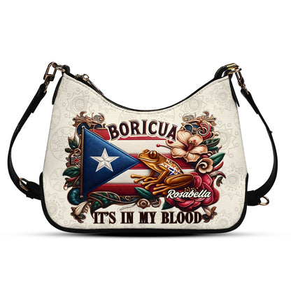 Boricua It's In My Blood - Personalized Custom Chain Crossbody Handbag - BOR01S9