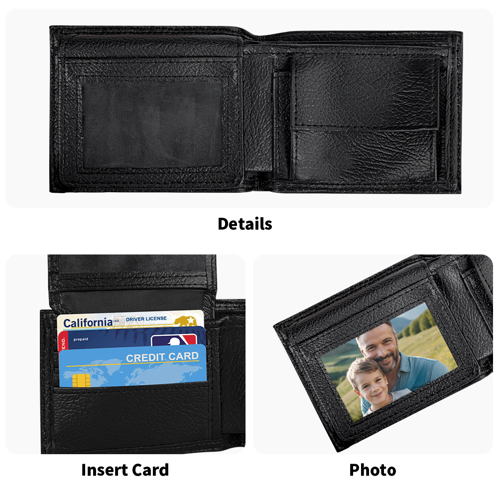 America - Personalized Leather Men Wallet US02W