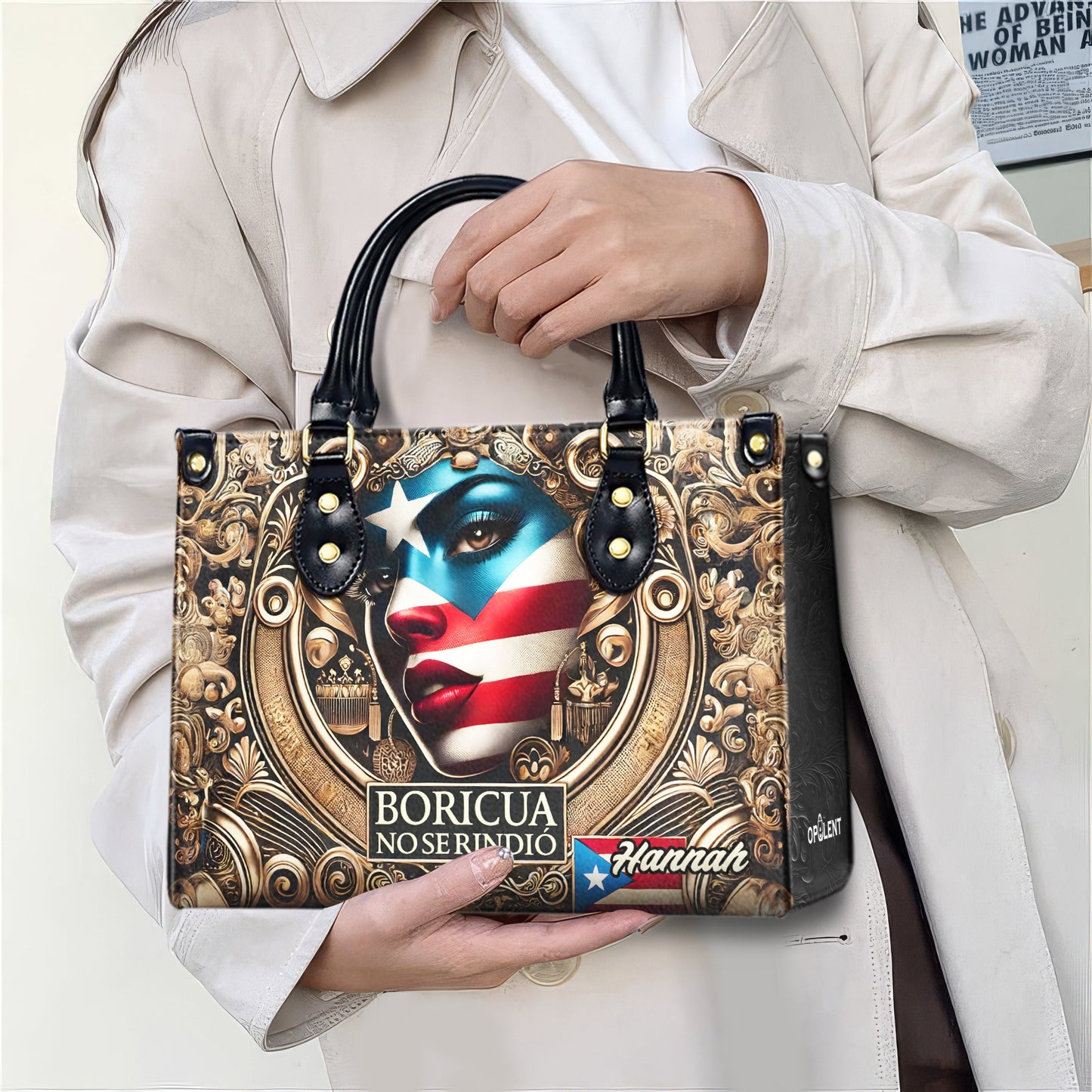 Boricua no se Rindió - Personalized Leather Handbag - Customize Gift For Her BOR10