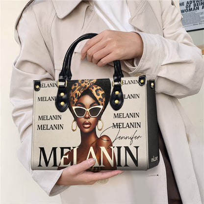 MELANIN - Personalized Leather Handbag - Customize Gift For Her BLQ13