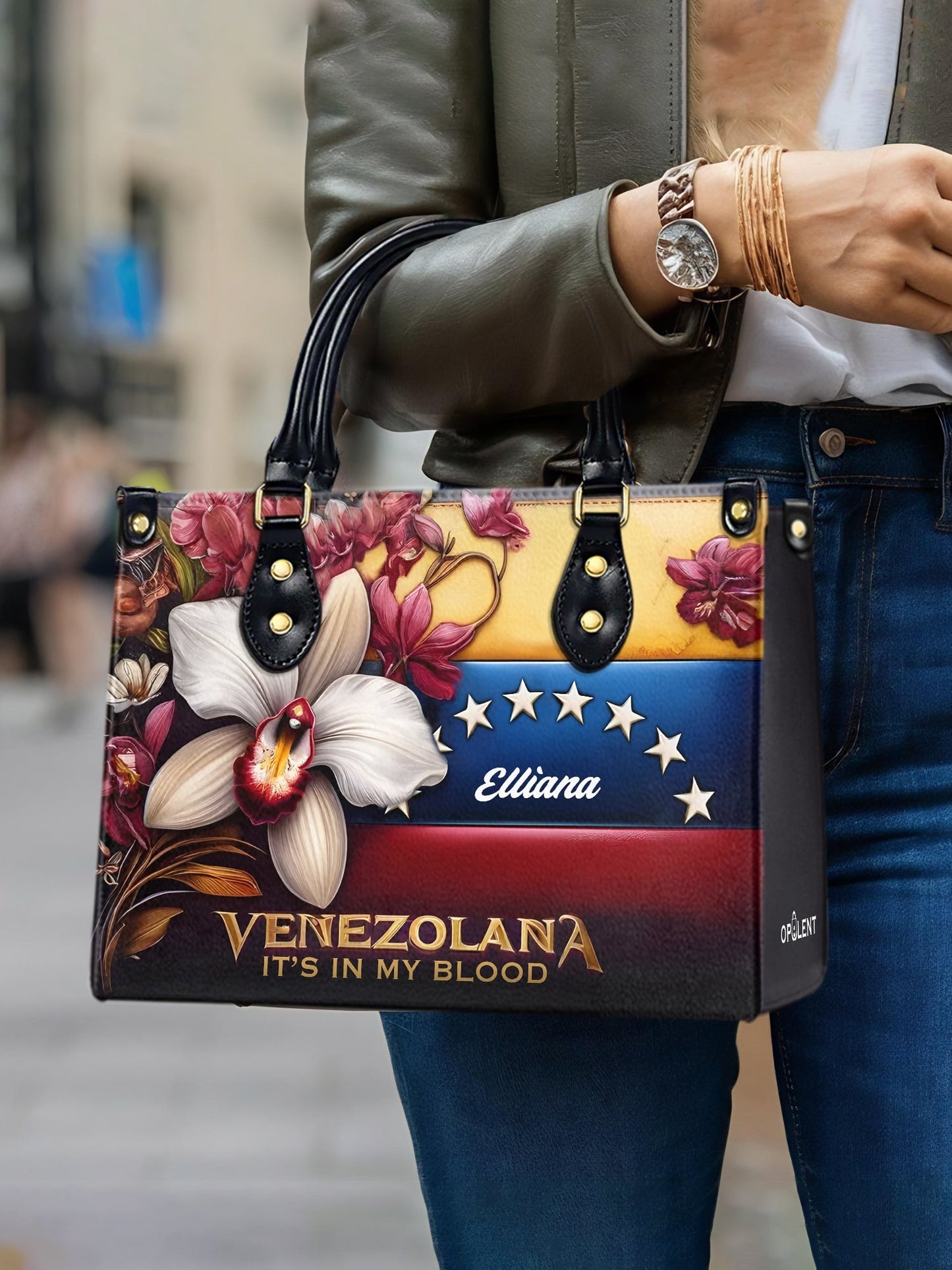 Venezolana- Personalized Leather Handbag - Customize Name VEN01 - OpulentPurse