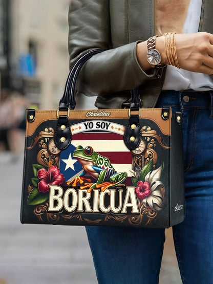 Yo soy Boricua - Personalized Leather Handbag BOR06