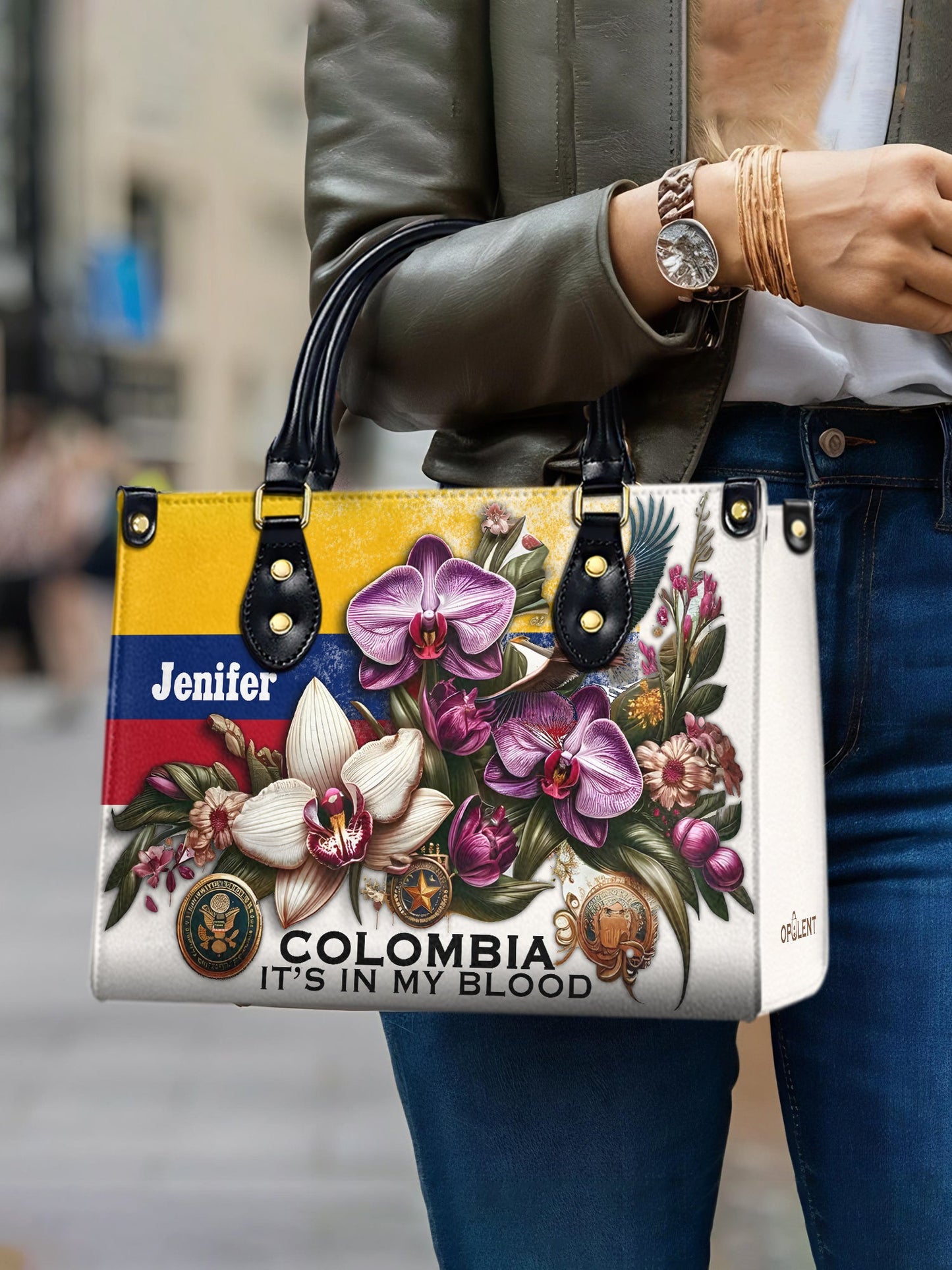 Colombia It's In My Blood - Personalized Leather Handbag - Customize Gift For Her COL01