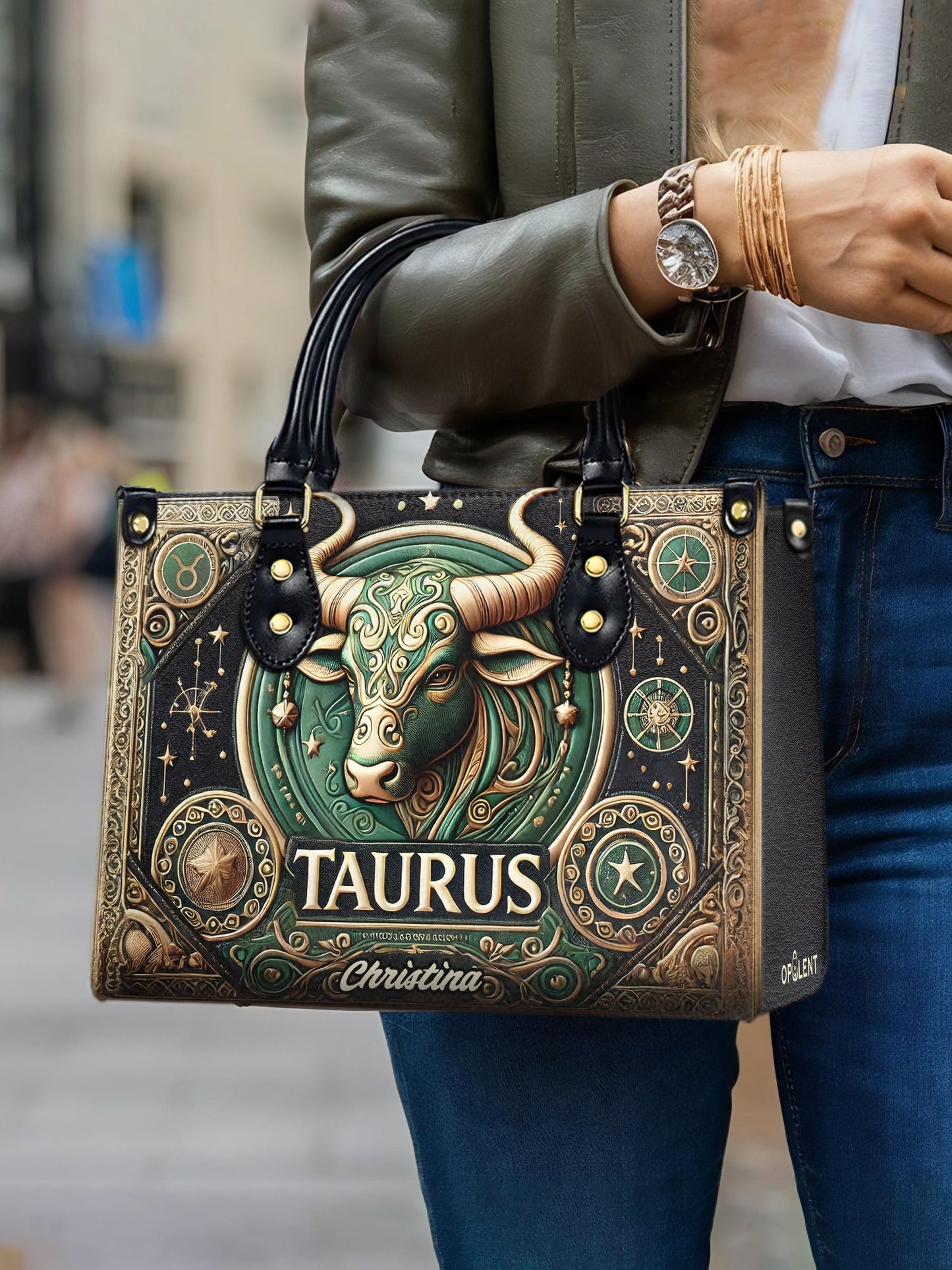 Taurus Zodiac - Personalized Leather Handbag - Customize Gift For Her ZOD11