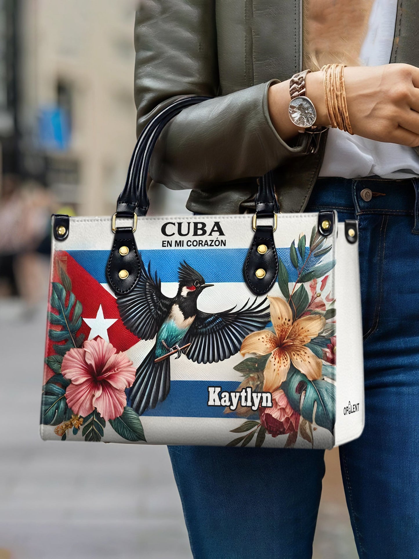 Cuba en mi Corazón - Personalized Leather Handbag - Customize Gift For Her CUB02