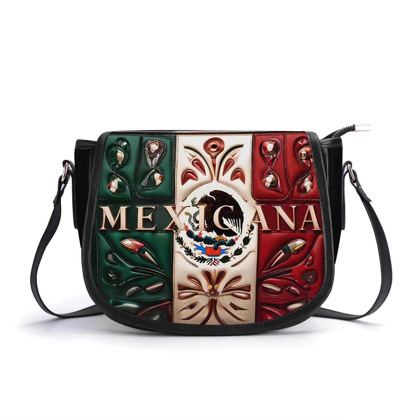 Mexicana - Personalized Leather Saddle Cross Body Bag MEX03S5