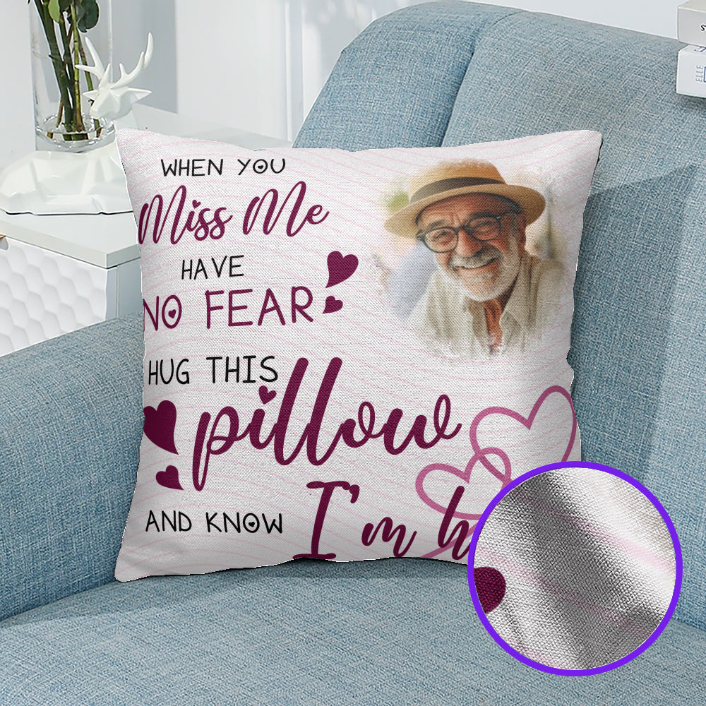 Hug this pillow and you know I'm here - Personalized Throw Pillow PL09