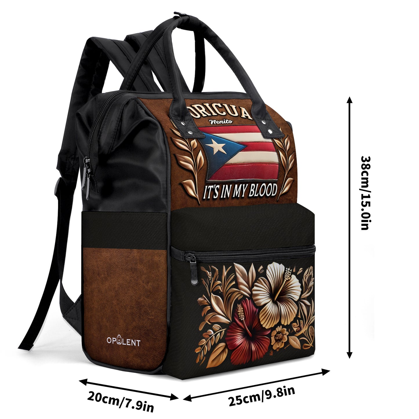 Boricua It's In My Blood- Large Capacity Backpack, Duckbilled Backpack BPBOR01