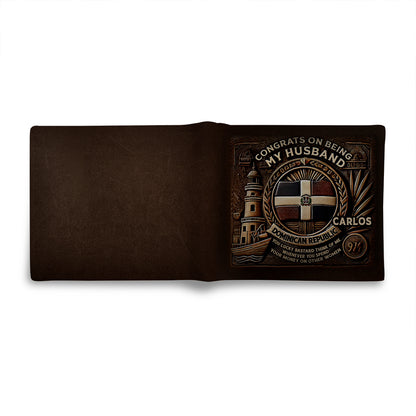 Dominican Republic - Personalized Leather Men Wallet DOM03W