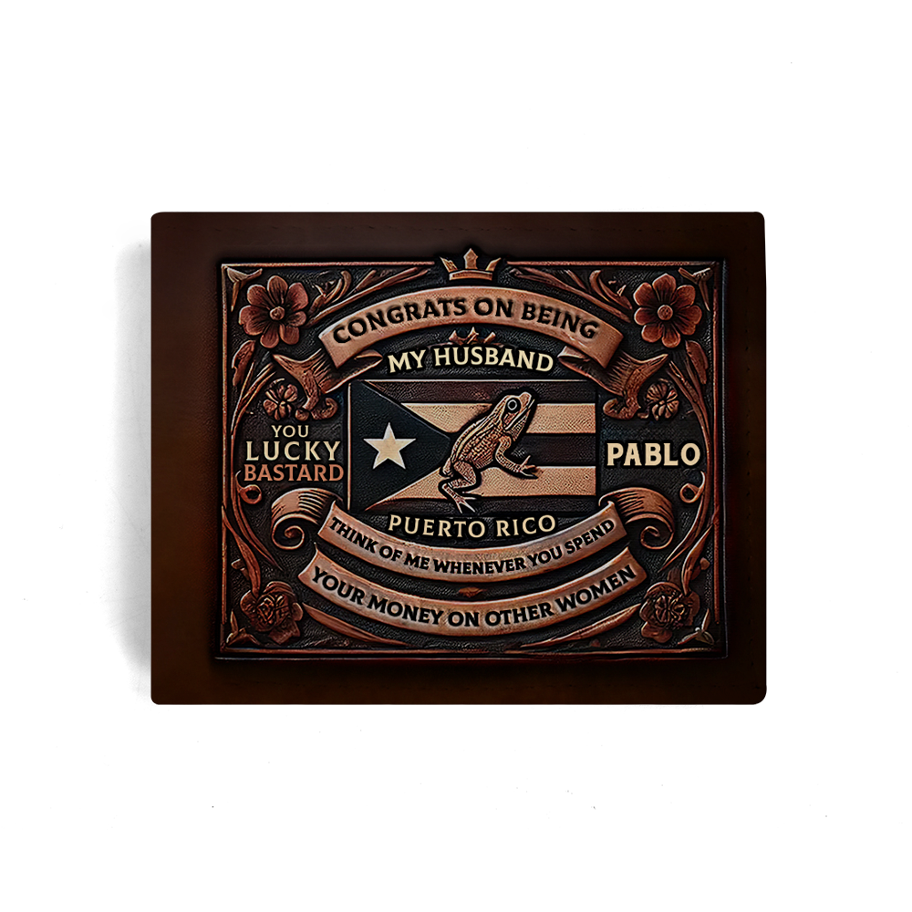 Boricua - Personalized Leather Men Wallet BOR01W