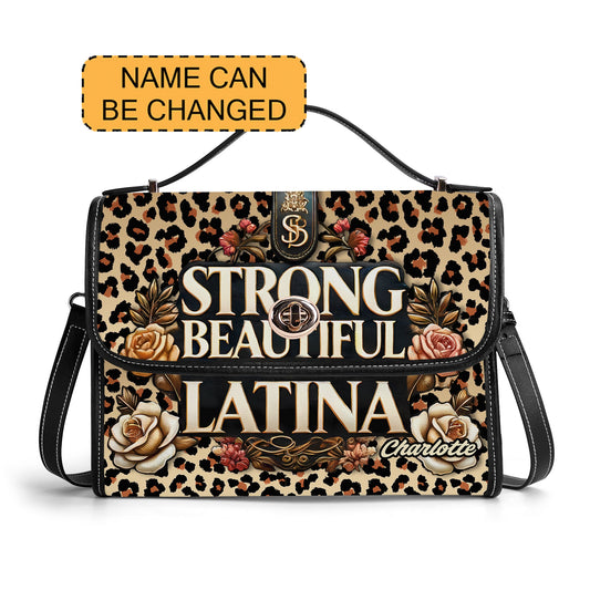 Strong Beautiful Latina - Personalized Leather Satchel Bag LAT08S4