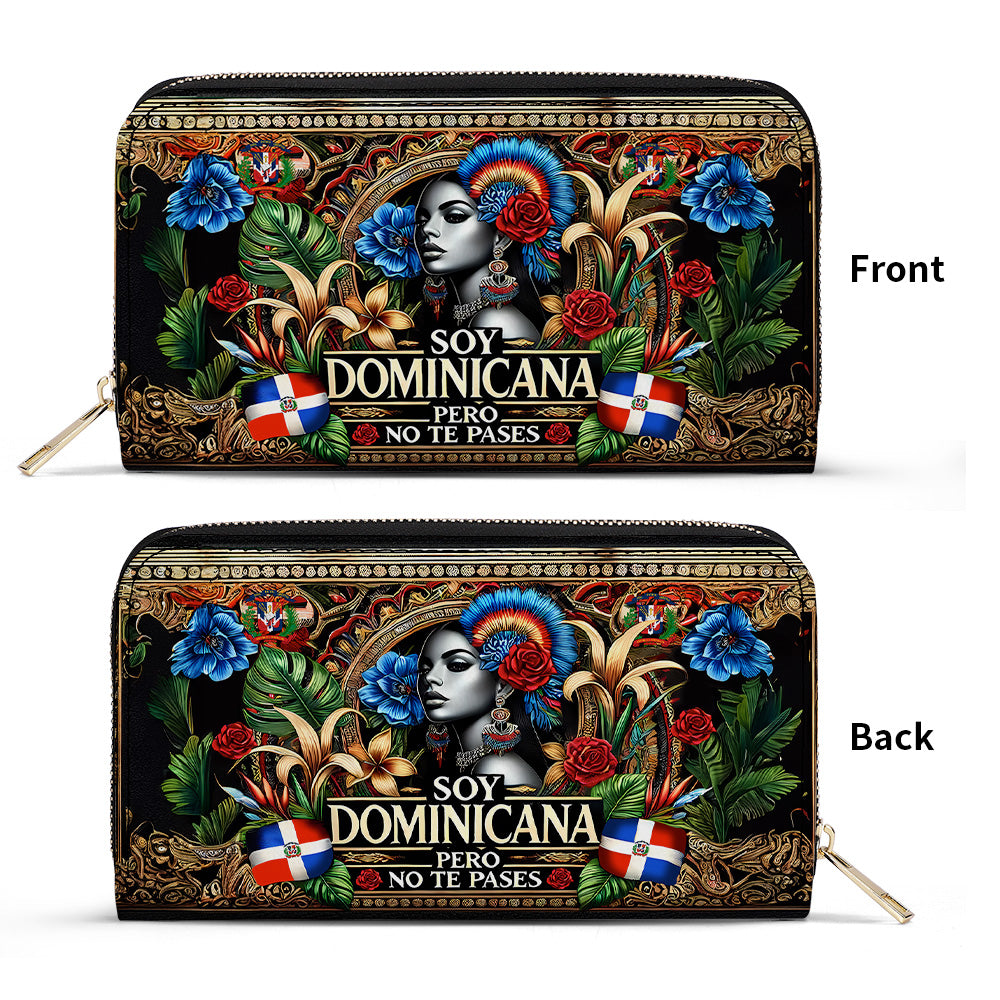 Soy Dominicana pero no te pases- Personalized Leather Clutch Purse - Customize Gift For Her DOM06C