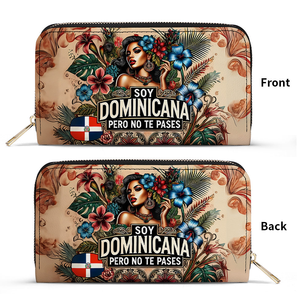 Soy Dominicana pero no te pases- Personalized Leather Clutch Purse - Customize Gift For Her DOM05C