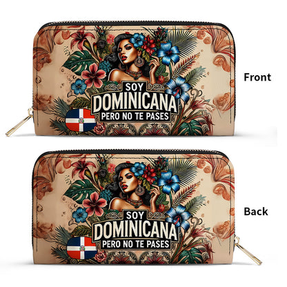 Soy Dominicana pero no te pases- Personalized Leather Clutch Purse - Customize Gift For Her DOM05C