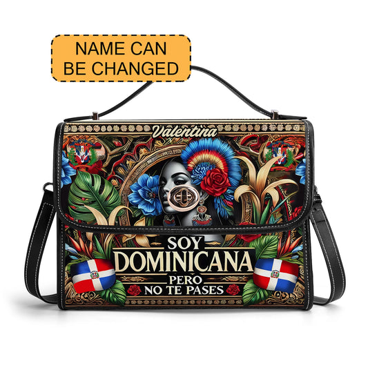 Soy Dominicana pero no te pases - Personalized Leather Satchel Bag DOM06S4