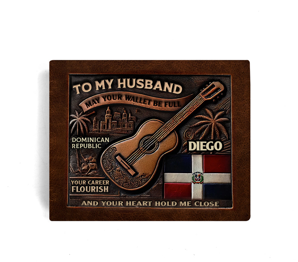 Dominican Republic - Personalized Leather Men Wallet DOM01W