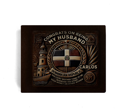 Dominican Republic - Personalized Leather Men Wallet DOM03W