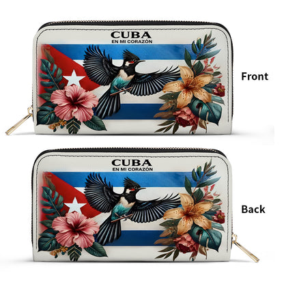 Cuba en mi Corazón - Personalized Leather Clutch Purse CUB02C