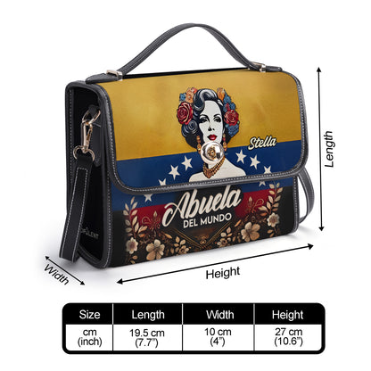 La Mejor Abuela Del Mundo - Personalized Leather Satchel Bag VEN01S4