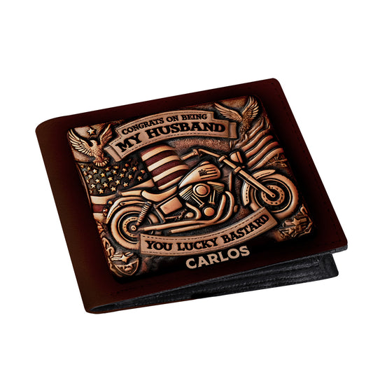 America - Personalized Leather Men Wallet US01W