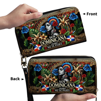 Soy Dominicana pero no te pases- Personalized Leather Clutch Purse - Customize Gift For Her DOM06C