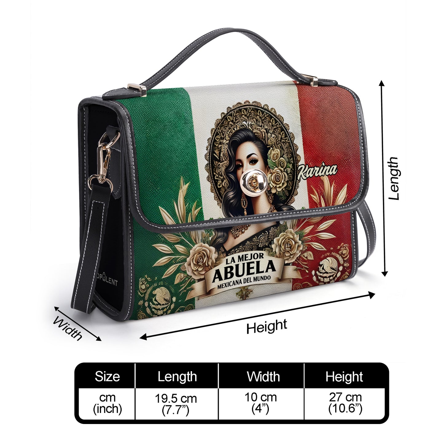 La Mejor Abuela Del Mundo - Personalized Leather Satchel Bag MEX06S4