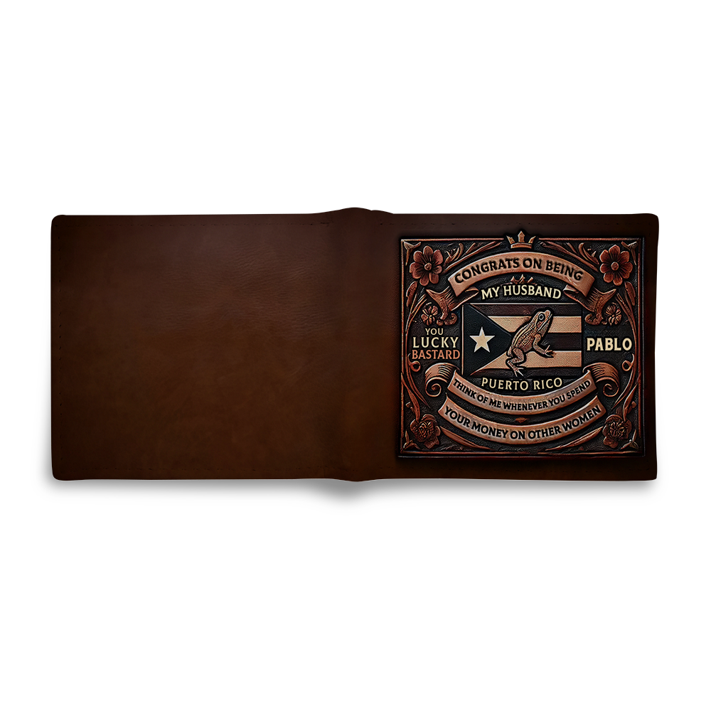 Boricua - Personalized Leather Men Wallet BOR01W