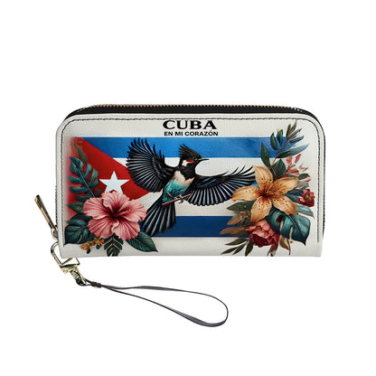 Cuba en mi Corazón - Personalized Leather Clutch Purse CUB02C