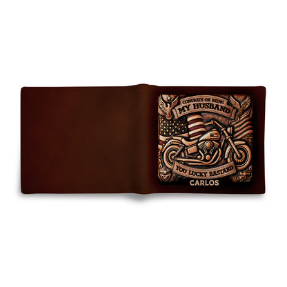 America - Personalized Leather Men Wallet US01W