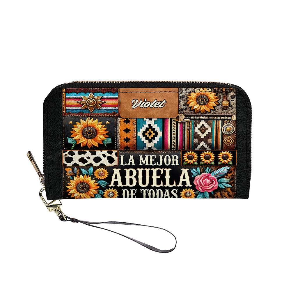 ABUELA - Personalized Leather Clutch Purse ABU01C