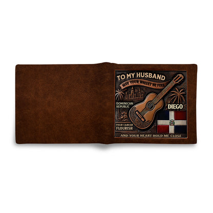 Dominican Republic - Personalized Leather Men Wallet DOM01W