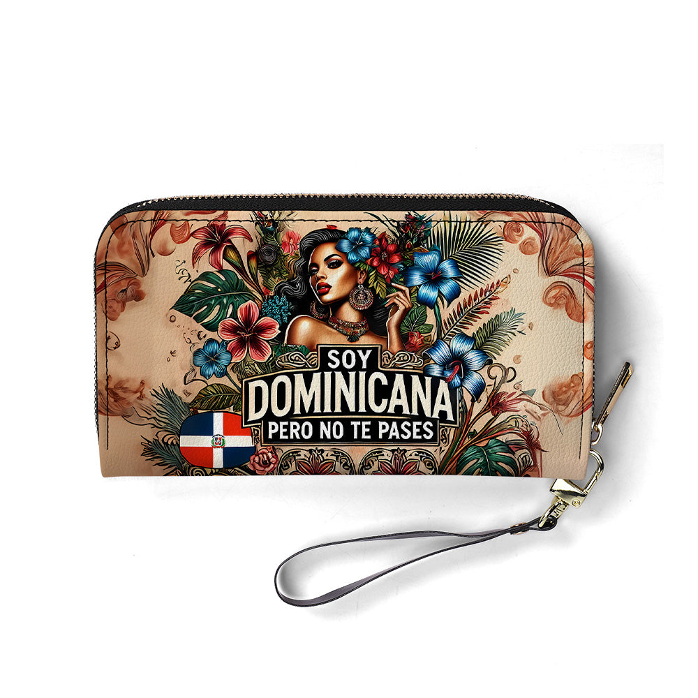 Soy Dominicana pero no te pases- Personalized Leather Clutch Purse - Customize Gift For Her DOM05C