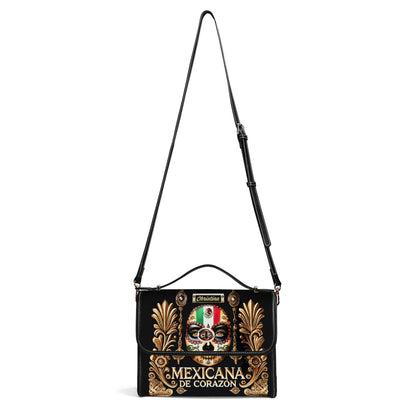 Mexicana de corazón - Personalized Leather Satchel Bag MEX04S4