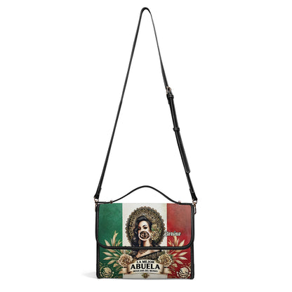 La Mejor Abuela Del Mundo - Personalized Leather Satchel Bag MEX06S4