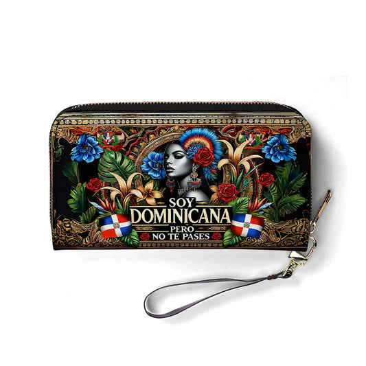 Soy Dominicana pero no te pases- Personalized Leather Clutch Purse - Customize Gift For Her DOM06C