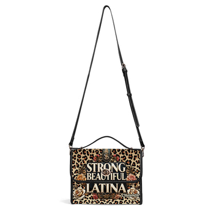 Strong Beautiful Latina - Personalized Leather Satchel Bag LAT08S4