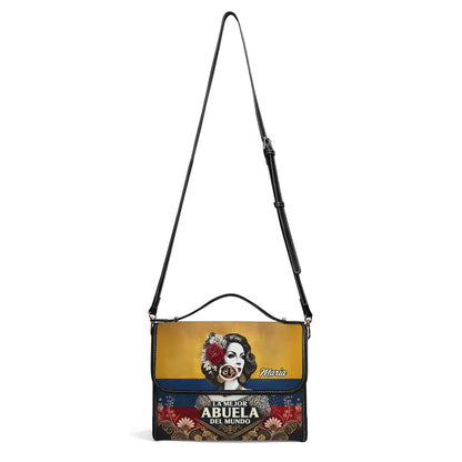 La Mejor Abuela Del Mundo - Personalized Leather Satchel Bag COL04S4