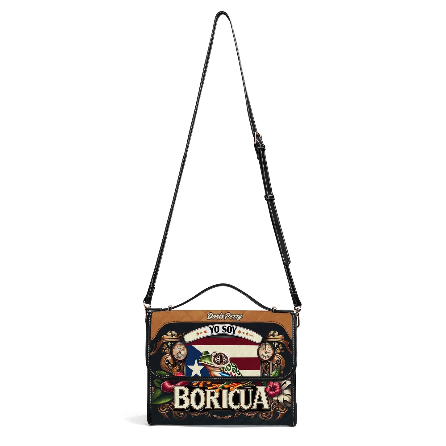 Yo soy Boricua - Personalized Leather Satchel Bag BOR06S4