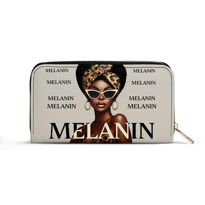 MELANIN. I just got lucky- Personalized Leather Clutch Purse - Customize Gift For Her BLQ13C