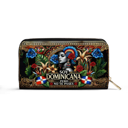 Soy Dominicana pero no te pases- Personalized Leather Clutch Purse - Customize Gift For Her DOM06C