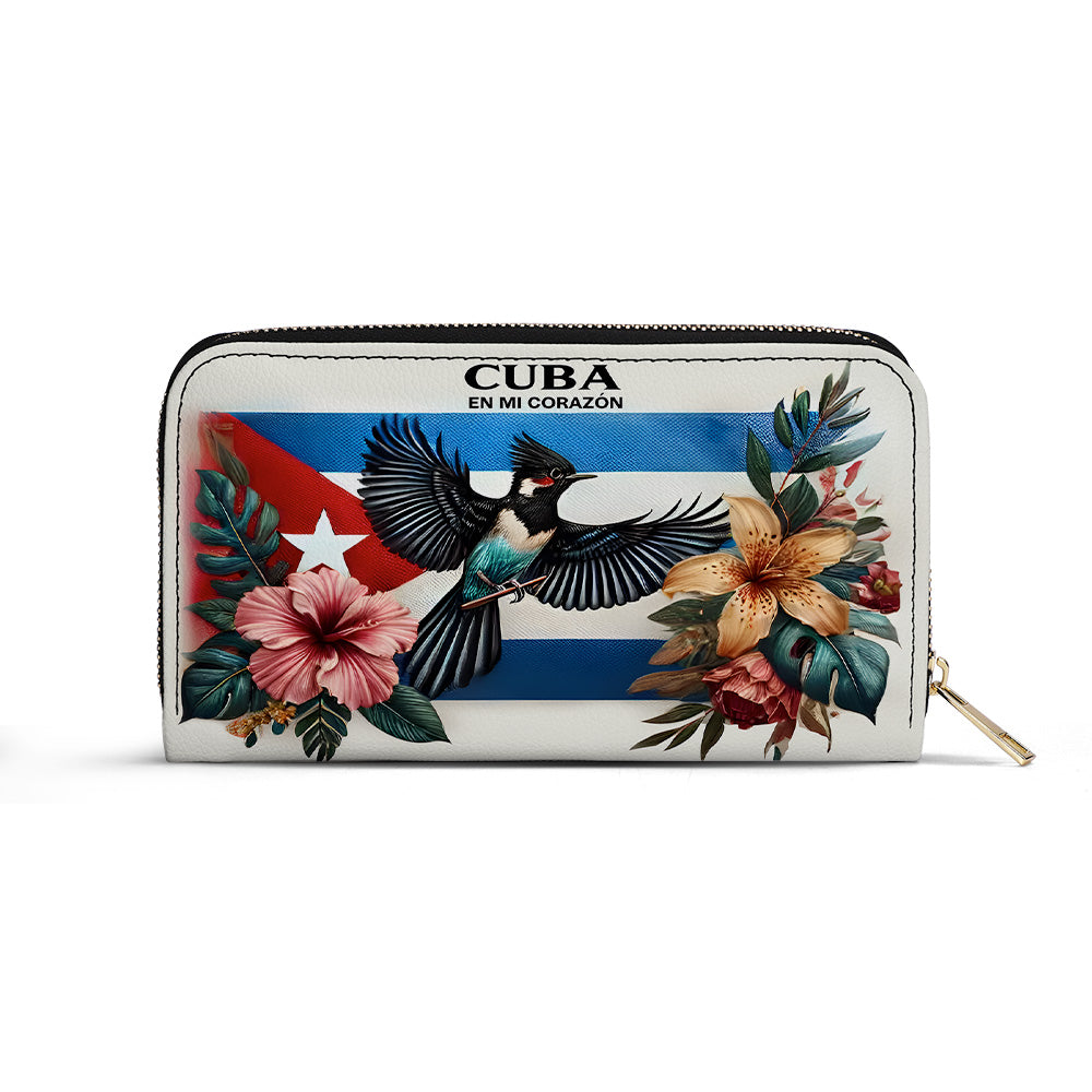 Cuba en mi Corazón - Personalized Leather Clutch Purse CUB02C