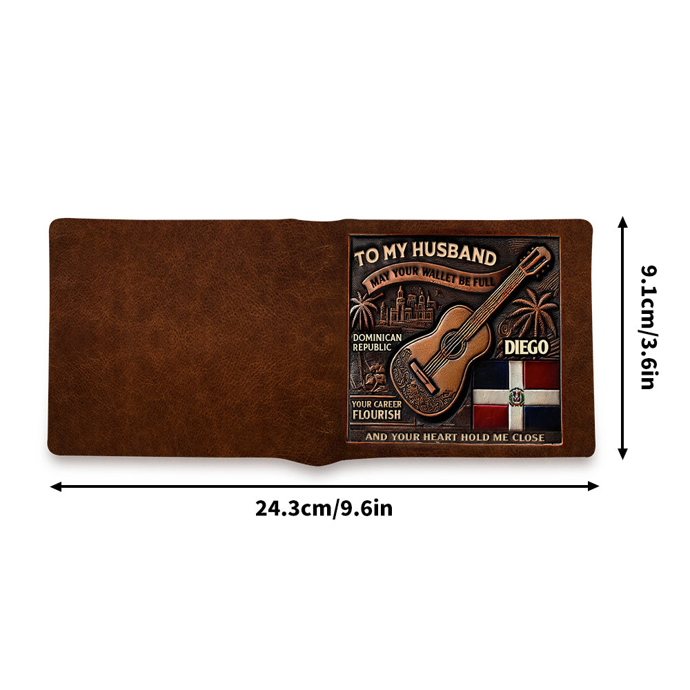 Dominican Republic - Personalized Leather Men Wallet DOM01W